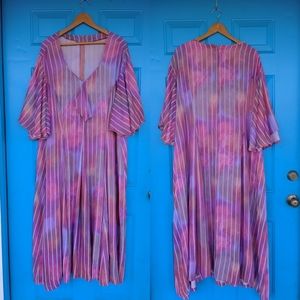 Vintage 70's 4X Boho Watercolor Maxidress